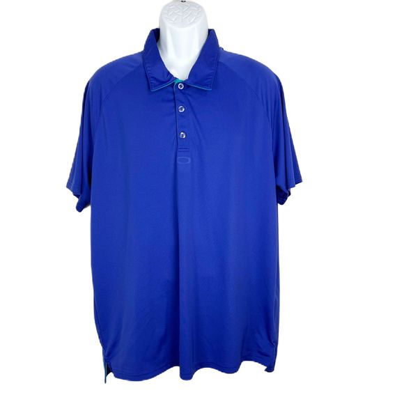 Oakley Shirt Men XL Extra Large Purple Short Sleeve Collared Solid Dry Fit Tee - Picture 1 of 12